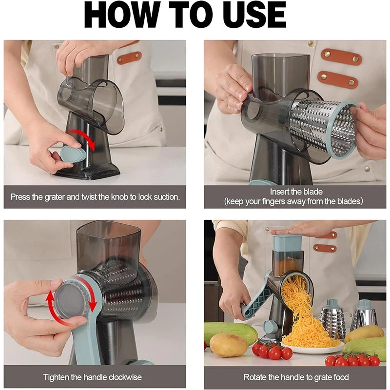 Rotary Vegetable Slicer and Cheese Grater